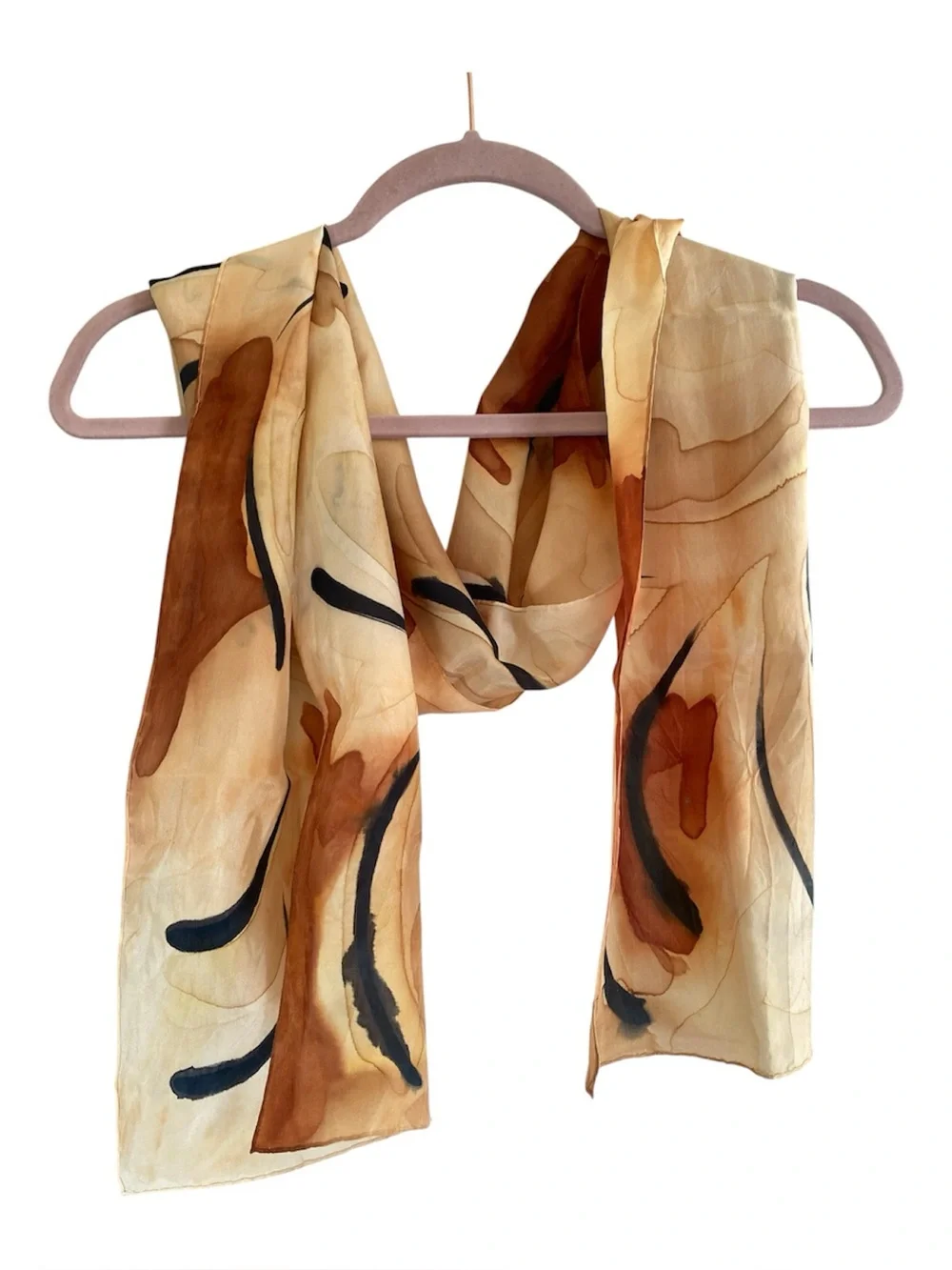 BARB MARLA Hand Painted Original Design Watercolor Abstract Silk Scarf